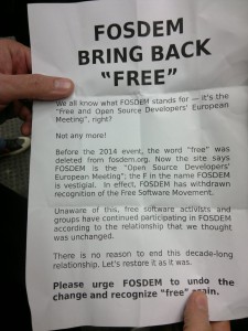 FOSDEM 2015 Stallman flyer
