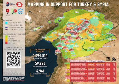 Η ανθρωπιστική ομάδα του OpenStreetMap hotosm.org στον πρόσφατο σεισμό Τουρκίας και Συρίας. Πως μπορούμε να συμμετέχουμε;